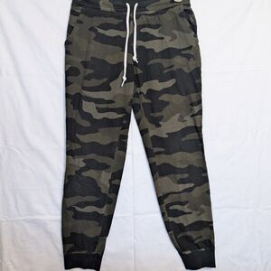 Victoria Secret Pink Camp Green and Black Joggers with Elastic Cuffs